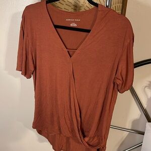 American Eagle top, brown, size medium